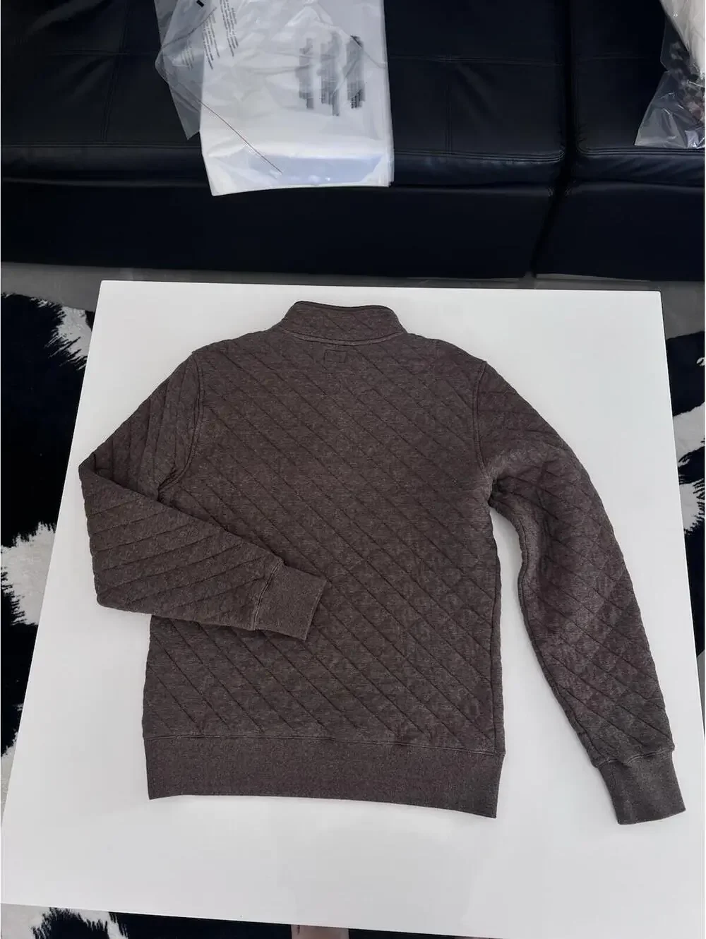 $188 Faherty Sweater Men's Large Epic Quilted Fleece Snap Button Pullover NWT